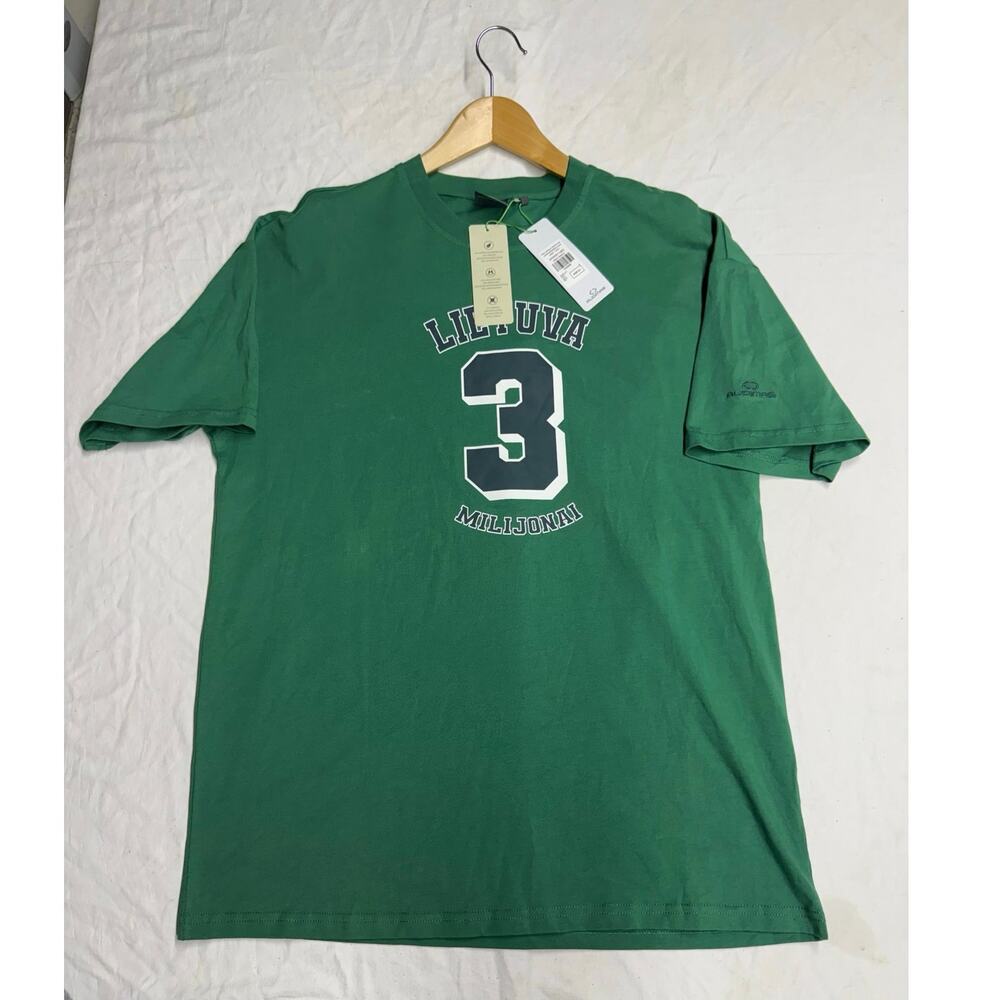 Audimas Lietuva  T shirt Green men’s size large short sleeve